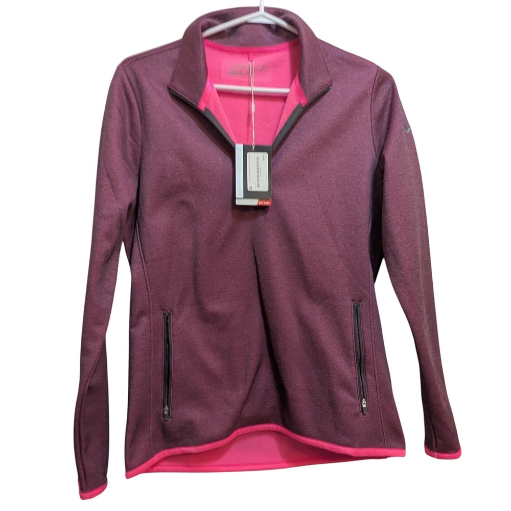 Nike Therma-Fit Golf 1/4 Zip Pullover Womens M Purple Pink‎ Long Sleeve Top